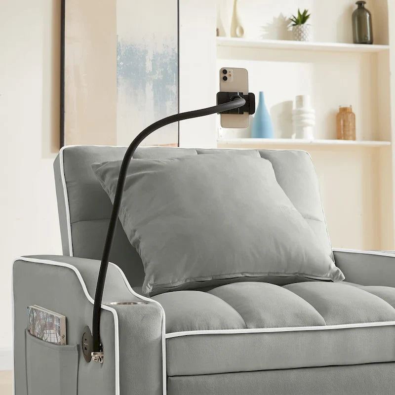 3-in-1 Sofa Bed, Convertible Sleeper Chair Sofa Bed Adjustable Pull Out Sleeper Chair Bed Multi-Pockets Folding Sofa Bed