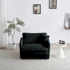 Black 3-Piece Chenille Sofa Set with Loveseat and 2 Single Sofas