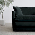 Black 3-Piece Chenille Sofa Set with Loveseat and 2 Single Sofas