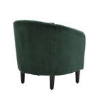 Emerald 24.8 Upholstered Barrel Chair with Wood Legs and Pillows