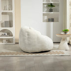 White 63.78 Chenille Upholstered Lounge Chair with High Density Foam