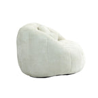 White 63.78 Chenille Upholstered Lounge Chair with High Density Foam