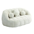 White 63.78 Chenille Upholstered Lounge Chair with High Density Foam