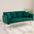 65.35 Velvet Futon Sofa Bed with Adjustable Backrest