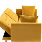 65.35 Velvet Futon Sofa Bed with Adjustable Backrest