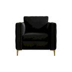 Accent Chair for Living Room Upholstered Arm Chair with Metal Legs Velvet