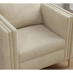 Accent Chair for Living Room Upholstered Arm Chair with Metal Legs Velvet