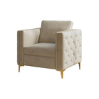 Accent Chair for Living Room Upholstered Arm Chair with Metal Legs Velvet