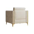 Accent Chair for Living Room Upholstered Arm Chair with Metal Legs Velvet