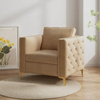 Accent Chair for Living Room Upholstered Arm Chair with Metal Legs Velvet