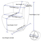 Green Modern 25.6 Swivel Barrel Chair with Metal Ring