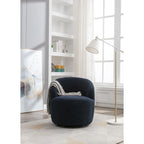 Green Modern 25.6 Swivel Barrel Chair with Metal Ring