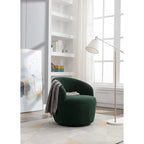 Green Modern 25.6 Swivel Barrel Chair with Metal Ring