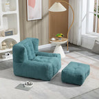 Super soft lazy sofa chair with memory foam and ottoman