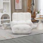 Super soft lazy sofa chair with memory foam and ottoman