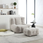 Super soft lazy sofa chair with memory foam and ottoman