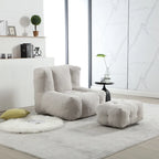 Super soft lazy sofa chair with memory foam and ottoman