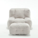 Super soft lazy sofa chair with memory foam and ottoman