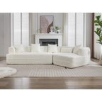 Boucle Modular Sleeper Sectional Sofa with Free Combination