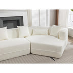 Boucle Modular Sleeper Sectional Sofa with Free Combination