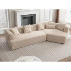 Boucle Modular Sleeper Sectional Sofa with Free Combination