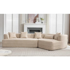 Boucle Modular Sleeper Sectional Sofa with Free Combination