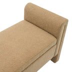 Modern Teddy Bench with Arms and Storage, Upholstered Large Foot Rest Stool, Comfy Window Vanity Bench