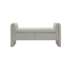Modern Teddy Bench with Arms and Storage, Upholstered Large Foot Rest Stool, Comfy Window Vanity Bench