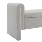 Modern Teddy Bench with Arms and Storage, Upholstered Large Foot Rest Stool, Comfy Window Vanity Bench