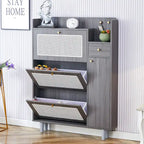 Modern minimalist storage cabinet, Japanese rattan shoe cabinet, bed top cabinet, small home furniture