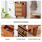 Modern minimalist storage cabinet, Japanese rattan shoe cabinet, bed top cabinet, small home furniture