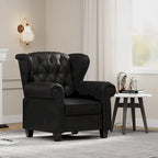 Black 35.04 Adjustable Tufted Arm Chair with Sturdy Legs