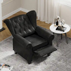 Black 35.04 Adjustable Tufted Arm Chair with Sturdy Legs