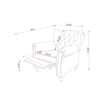 Black 35.04 Adjustable Tufted Arm Chair with Sturdy Legs