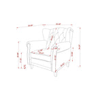 Black 35.04 Adjustable Tufted Arm Chair with Sturdy Legs