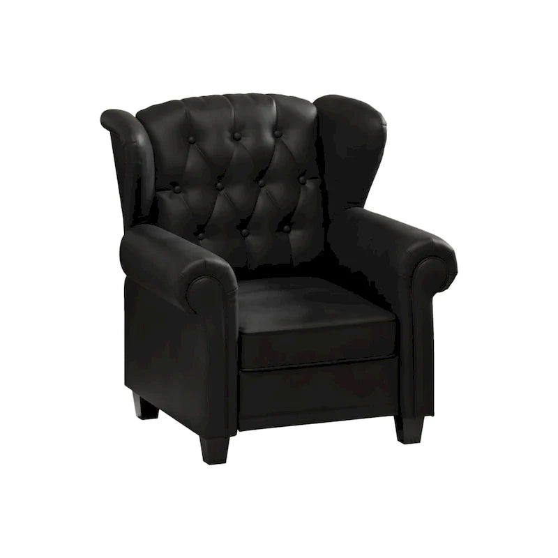 Black 35.04 Adjustable Tufted Arm Chair with Sturdy Legs