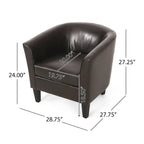28.75 PU Upholstered Club Chair with Birch Legs