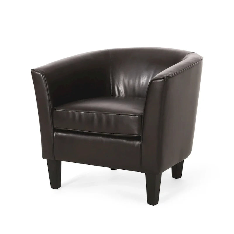 28.75 PU Upholstered Club Chair with Birch Legs