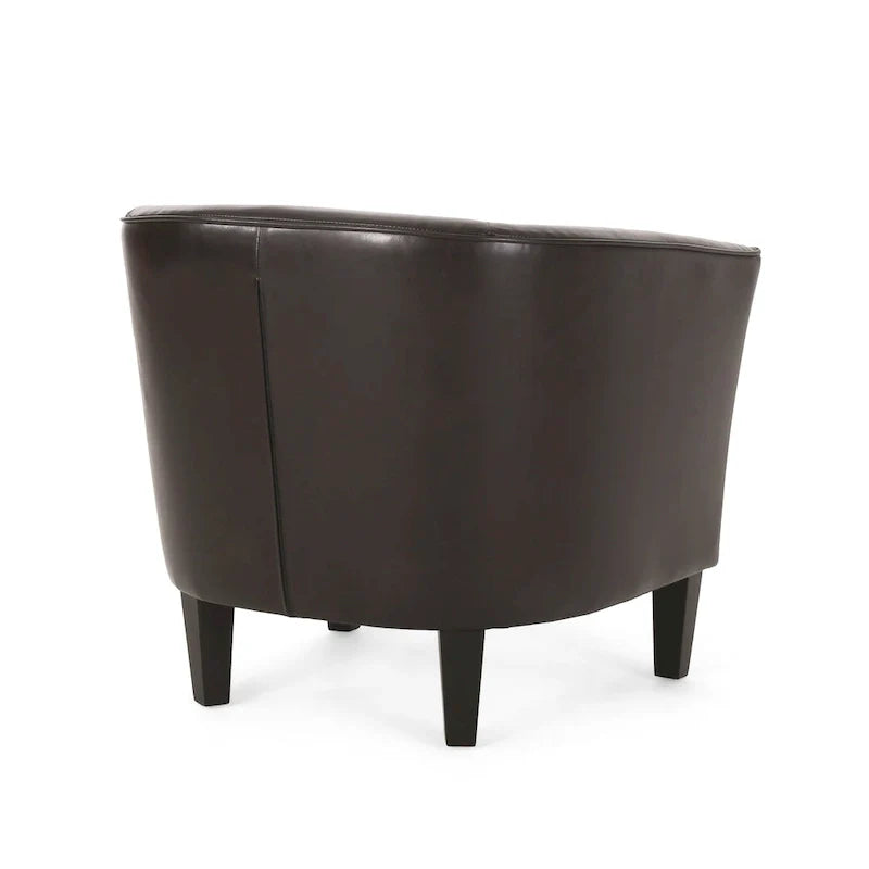 28.75 PU Upholstered Club Chair with Birch Legs