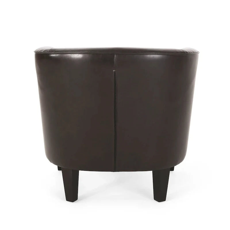 28.75 PU Upholstered Club Chair with Birch Legs