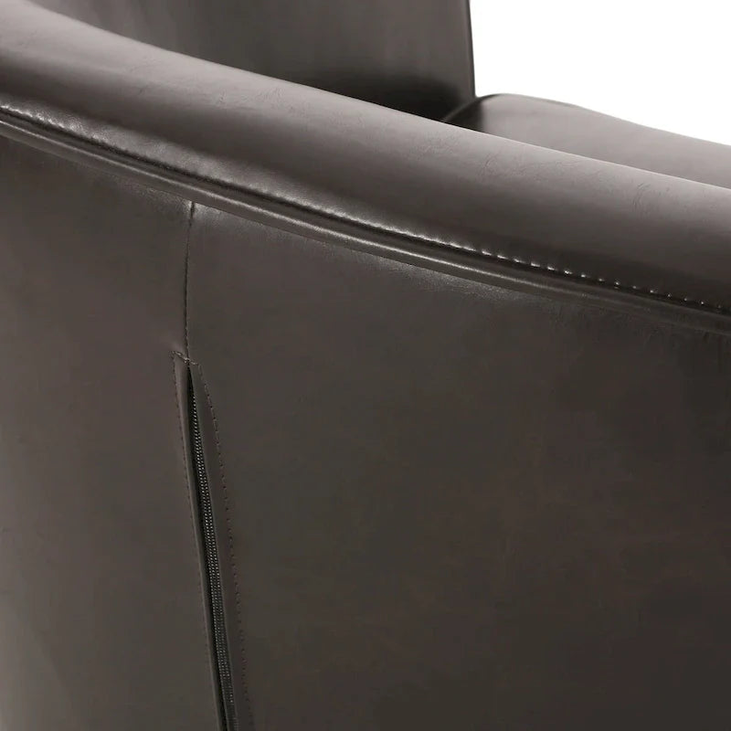 28.75 PU Upholstered Club Chair with Birch Legs