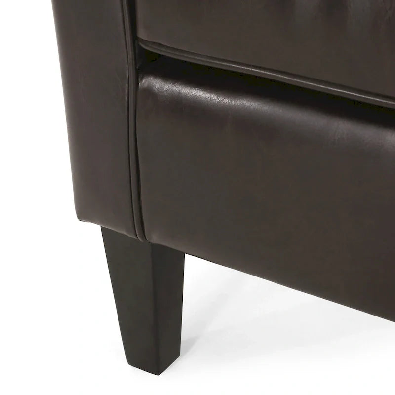28.75 PU Upholstered Club Chair with Birch Legs