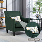 Emerald 26.77 Upholstered Arm Chair with Scooped Arms and Rubber Wood Legs