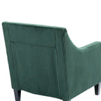 Emerald 26.77 Upholstered Arm Chair with Scooped Arms and Rubber Wood Legs