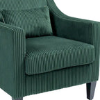 Emerald 26.77 Upholstered Arm Chair with Scooped Arms and Rubber Wood Legs