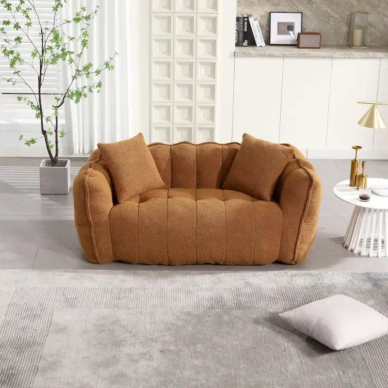 Yellow Modern 65 Chenille Loveseat