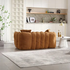 Yellow Modern 65 Chenille Loveseat