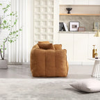 Yellow Modern 65 Chenille Loveseat