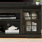 Multipurpose Sliding Door TV Stand Large Storage Cabinet with 2 Sliding Fluted Glass Tempered Doors, TV Up to 65