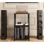 3-Tier Record Player Stand with Vinyl Record Storage - 11.85D x 15.94W x 30.91H